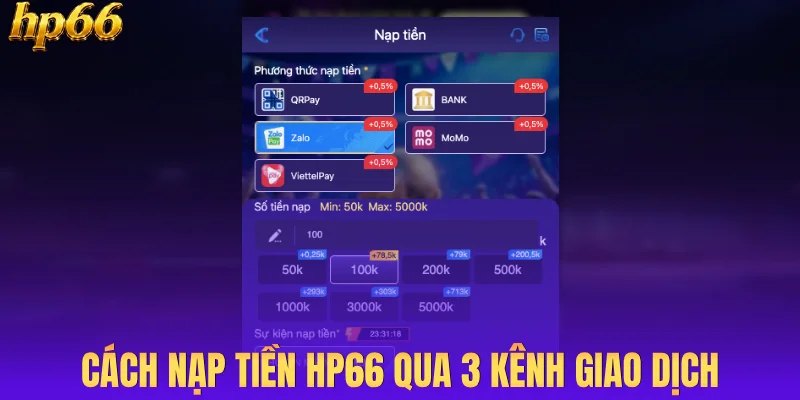 Cách nạp tiền HP66 qua 3 kênh giao dịch