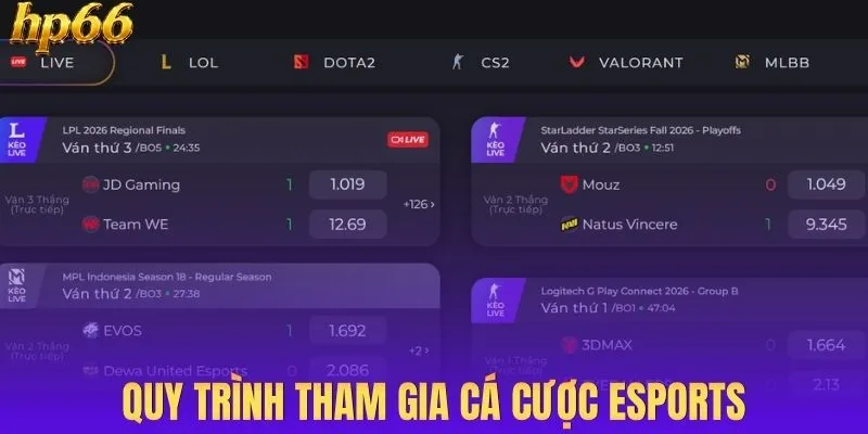Quy trình tham gia cá cược esports